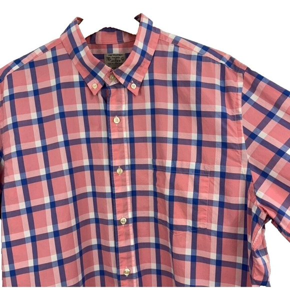 J. Crew Factory Pink Plaid Button Down Shirt Men's Size Large Business Casual - Picture 2 of 7